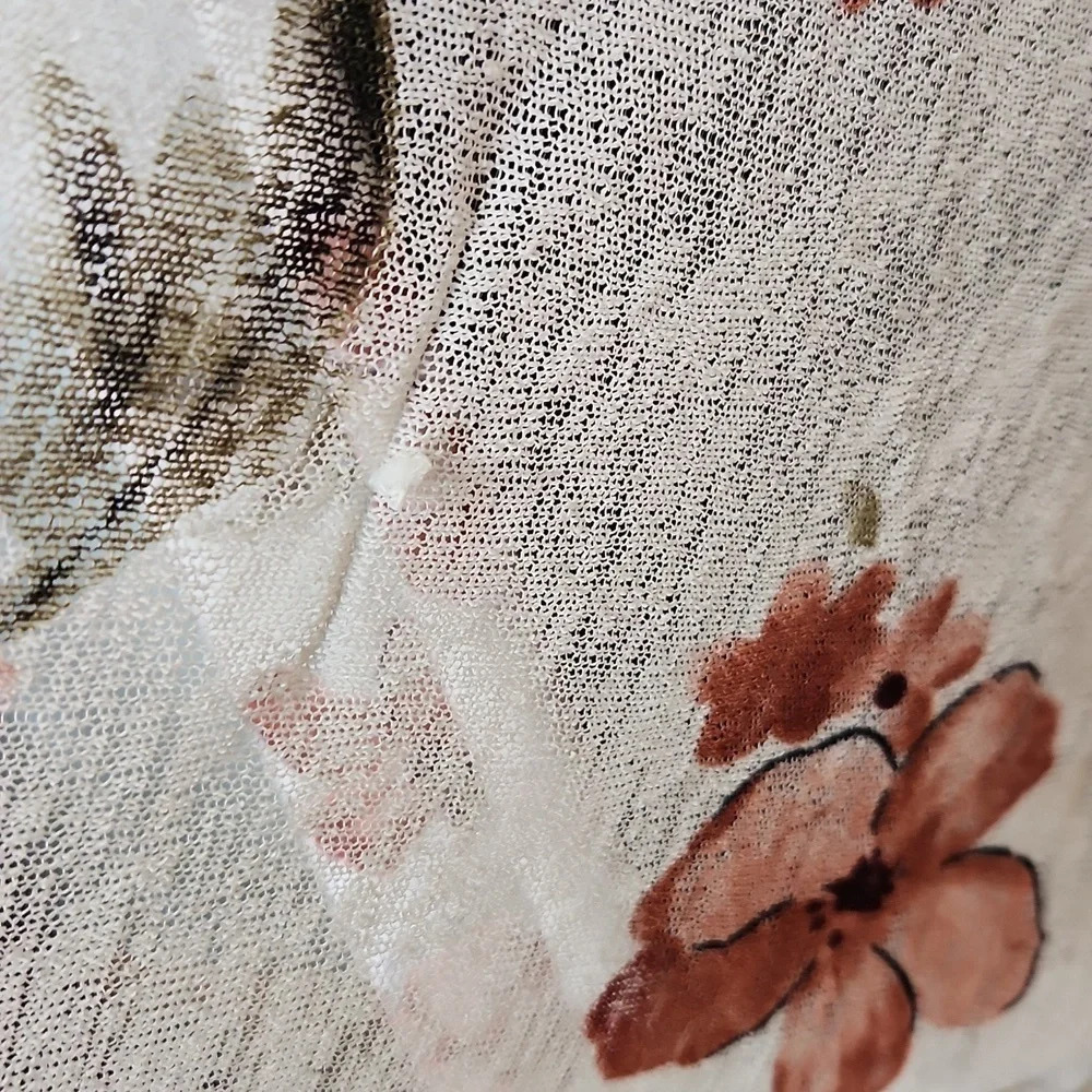 Final Sale White and Pink Floral Duster - Picture 7 of 13